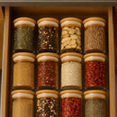 Kit 6 Potes de Vidro Redondo com Tampa de Bambu Casa Farfelle  359  Casa Farfelle