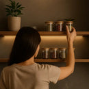 Kit 6 Potes de Vidro Redondo com Tampa de Bambu Casa Farfelle  359  Casa Farfelle