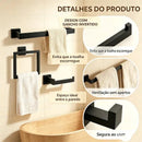 Kit Acessórios para Banheiro Tecno  381  Casa Farfelle