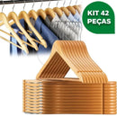 Kit Cabides de Madeira Marfim Premium com Gancho Giratório 360° 482  Casa Farfelle