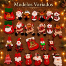 Kit Decoração Árvore de Natal 10 Enfeites em Pelúcia Papai Noel e Urso  Natal  Casa Farfelle