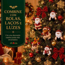 Kit Decoração Árvore de Natal 10 Enfeites em Pelúcia Papai Noel e Urso  Natal  Casa Farfelle
