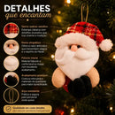 Kit Decoração Árvore de Natal 10 Enfeites em Pelúcia Papai Noel e Urso  Natal  Casa Farfelle