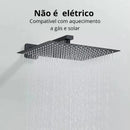 Kit Ducha Chuveiro 20×20cm Inox 304 Com Acabamentos Registros Preto/Cromado Para Chuveiro Banheiro Casa Farfelle  122  Casa Farfelle