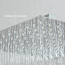 Kit Ducha Chuveiro 20×20cm Inox 304 Com Acabamentos Registros Preto/Cromado Para Chuveiro Banheiro Casa Farfelle  122  Casa Farfelle