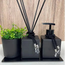 Kit Lavabo/Banheiro Preto - Trooth 4 Peças Bandeja + Pingente + Varetas  490  Casa Farfelle