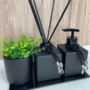 Kit Lavabo/Banheiro Preto - Trooth 4 Peças Bandeja + Pingente + Varetas  490  Casa Farfelle