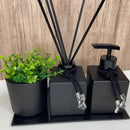 Kit Lavabo/Banheiro Preto - Trooth 4 Peças Bandeja + Pingente + Varetas  490  Casa Farfelle