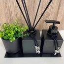 Kit Lavabo/Banheiro Preto - Trooth 4 Peças Bandeja + Pingente + Varetas  490  Casa Farfelle