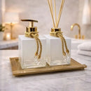 Kit Lavabo Branco e Ouro - Glow  494  Casa Farfelle