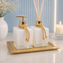 Kit Lavabo Branco e Ouro - Glow  494  Casa Farfelle