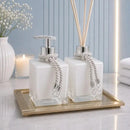 Kit Lavabo Branco e Ouro - Glow  494  Casa Farfelle