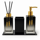 Kit Lavabo Luxo Sabonete Líquido Troover C/ Porta Escovas e Aromatizante  493  Casa Farfelle