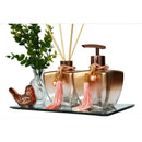 Kit Lavabo Vidro Estrela Super Luxo Difusor E Saboneteira C/ Bandeja + Enfeite  491  Casa Farfelle
