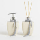 Kit Vidros Lavabo Branco Deluxe C/ Enfeite Difusor E Sabonete Artificio Lar  Kit Vidros Lavabo Branco Deluxe C/ Enfeite Difusor E Sabonete  Casa Farfelle