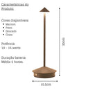 Luminária De Mesa Portátil Dilla Toque De Casa  287  Casa Farfelle