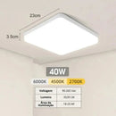 Luminária De Teto Plafon Quadrado LED Bivolt  142 (Iluminação)  Casa Farfelle