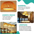 Luminária Pendente Bambu Rattan Loom — Toque de sofisticação natural  Iluminação  Casa Farfelle