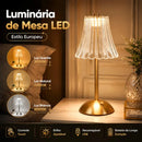 Luminária de Mesa Abajur de Cristal com Touch  175 (Iluminação)  Casa Farfelle
