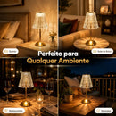 Luminária de Mesa Abajur de Cristal com Touch  175 (Iluminação)  Casa Farfelle