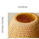 Luminária de Mesa Bambu  Iluminação  Casa Farfelle