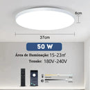 Luminária de Teto Plafon Led Sobrepor Redondo Moderno Com Controle Loja Toque de Casa  153  Casa Farfelle