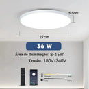 Luminária de Teto Plafon Led Sobrepor Redondo Moderno Com Controle  159 (Iluminação)  Casa Farfelle