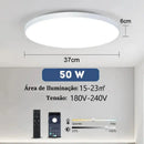 Luminária de Teto Plafon Led Sobrepor Redondo Moderno Com Controle  159 (Iluminação)  Casa Farfelle