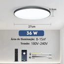 Luminária de Teto Plafon Led Sobrepor Redondo Moderno Com Controle  159 (Iluminação)  Casa Farfelle