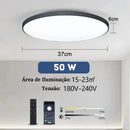 Luminária de Teto Plafon Led Sobrepor Redondo Moderno Com Controle  159 (Iluminação)  Casa Farfelle