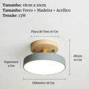Luminária de Teto Plafon Redondo Led Estilo Nórdico  Iluminação  Casa Farfelle