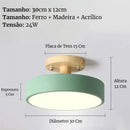 Luminária de Teto Plafon Redondo Led Estilo Nórdico  Iluminação  Casa Farfelle