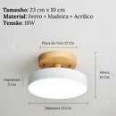 Luminária de Teto Plafon Redondo Led Estilo Nórdico  Iluminação  Casa Farfelle