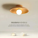 Luminária de Teto Sobrepor em Madeira Estilo Natural e Iluminação Aconchegante Zelar - Casa & Jardim  Luminária de Teto  Casa Farfelle