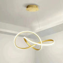 Lustre Circular Pendente Moderno Duplo em LED  Iluminação  Casa Farfelle