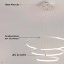 Lustre Led Moderno Com Controle Pendente Anéis 3 Arcos Casa Farfelle  152 (Iluminação)  Casa Farfelle
