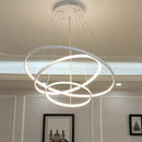 Lustre Led Moderno Com Controle Pendente Anéis 3 Arcos Casa Farfelle  152 (Iluminação)  Casa Farfelle