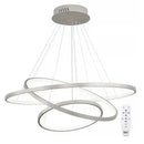 Lustre Led Moderno Com Controle Pendente Anéis 3 Arcos  Iluminação  Casa Farfelle