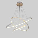 Lustre Led Moderno Com Controle Pendente Anéis 3 Arcos  Iluminação  Casa Farfelle