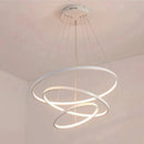 Lustre Led Moderno Com Controle Pendente Anéis 3 Arcos  Iluminação  Casa Farfelle