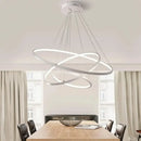 Lustre Led Moderno Com Controle Pendente Anéis 3 Arcos  Iluminação  Casa Farfelle