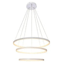 Lustre Led Moderno Com Controle Pendente Anéis 3 Arcos  Iluminação  Casa Farfelle
