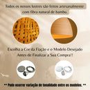 Lustre Luminaria Pendente Fibra Natural Artesanal Decorativo Bivolt Casa Farfelle  121 (Iluminação)  Casa Farfelle