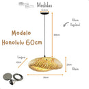 Lustre Luminaria Pendente Fibra Natural Artesanal Decorativo Bivolt Casa Farfelle  121 (Iluminação)  Casa Farfelle