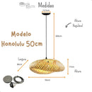 Lustre Luminaria Pendente Fibra Natural Artesanal Decorativo Bivolt Casa Farfelle  121 (Iluminação)  Casa Farfelle
