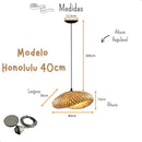 Lustre Luminaria Pendente Fibra Natural Artesanal Decorativo Bivolt Casa Farfelle  121 (Iluminação)  Casa Farfelle