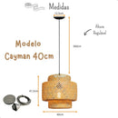 Lustre Luminaria Pendente Fibra Natural Artesanal Decorativo Bivolt Casa Farfelle  121 (Iluminação)  Casa Farfelle