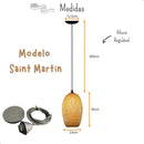 Lustre Luminaria Pendente Fibra Natural Artesanal Decorativo Bivolt Casa Farfelle  121 (Iluminação)  Casa Farfelle