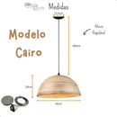 Lustre Luminaria Pendente Fibra Natural Artesanal Decorativo Bivolt Casa Farfelle  121 (Iluminação)  Casa Farfelle
