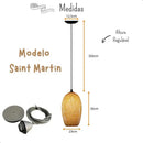 Lustre Luminaria Pendente Fibra Natural Artesanal Decorativo Bivolt  99 (Iluminação)  Casa Farfelle